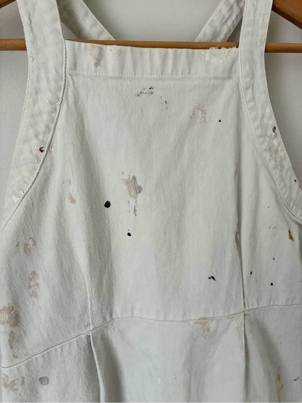 Rachel Comey White Painter's Apron Dress with Paint Splatter - Picture 2 of 10